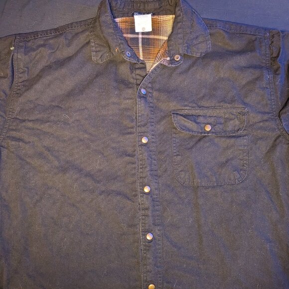 River's End Men's Flannel-Lined Canvas Snap-Front Shirt - Black - Large - Picture 1 of 6